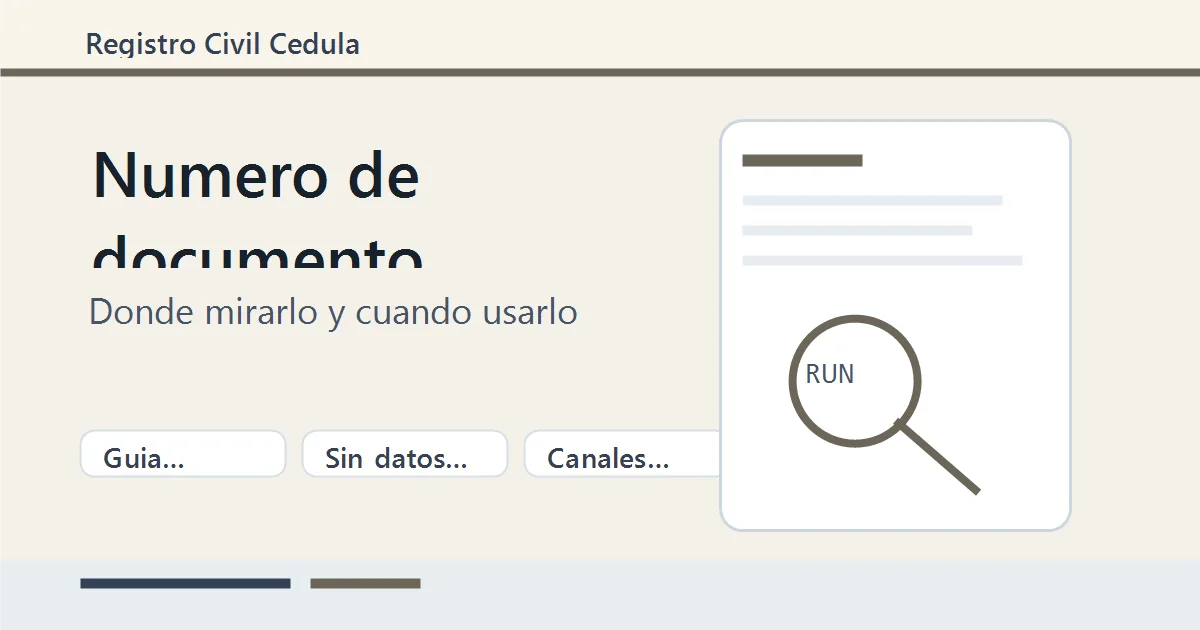 Número de documento, serie y RUN de la cédula chilena