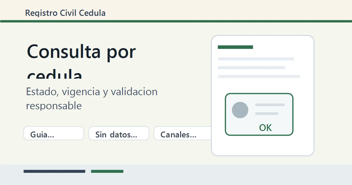 Consulta segura de estado, vigencia y validación de cédula