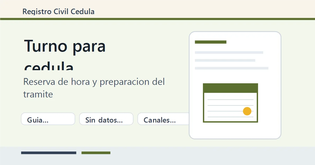 Solicitud de turno para cédula, hora y atención preparada